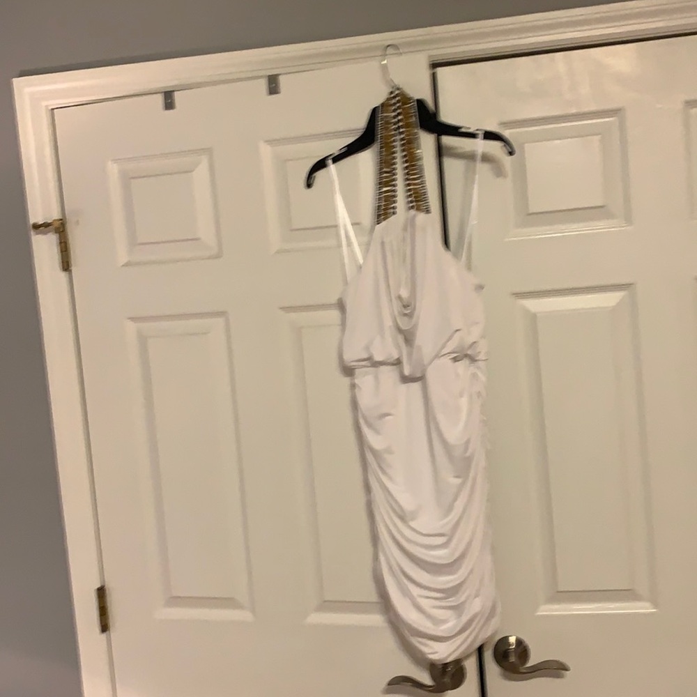 Bebe White Halter Dress M